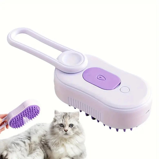 Foldable cat and dog grooming tool with silicone bristles, suitable for both long and short hair
