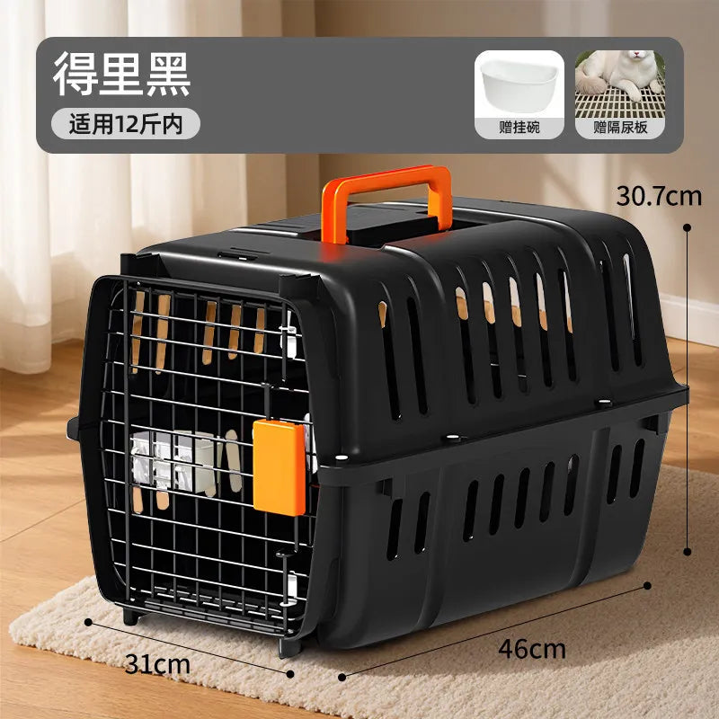 Pet Carrier Hard Plastic Travel Crate for Cats and Small Dogs Ventilated Car Kennel with Sturdy Handle for Outdoor Hiking
