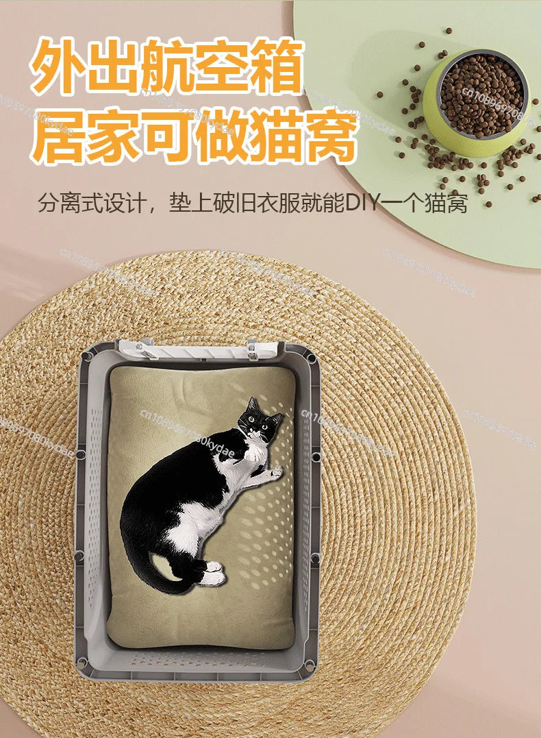 PP Airline Pet Crate Ventilated Travel Carrier Small Cat Dog Transport Box Cabin-Approved Portable Car Flight Kennel
