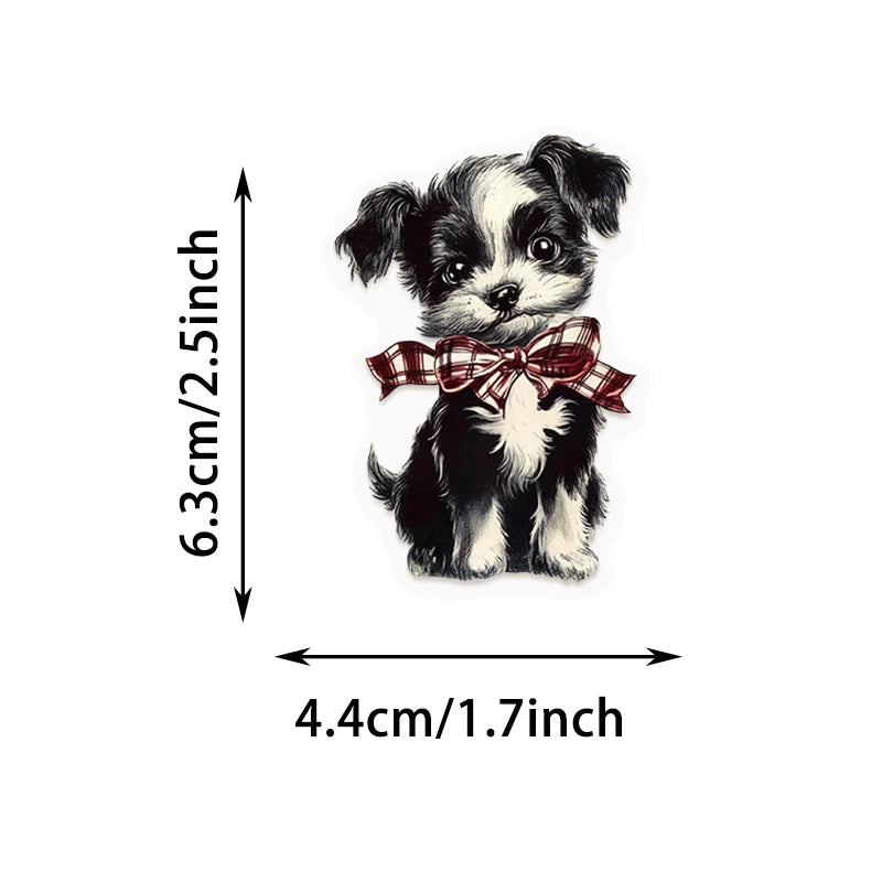50PCS Cute Retro Dog Stickers Children DIY Stationery Box Handbag Laptop Guitar Helmet Self-adhesive Decoration Decals Toys Gift