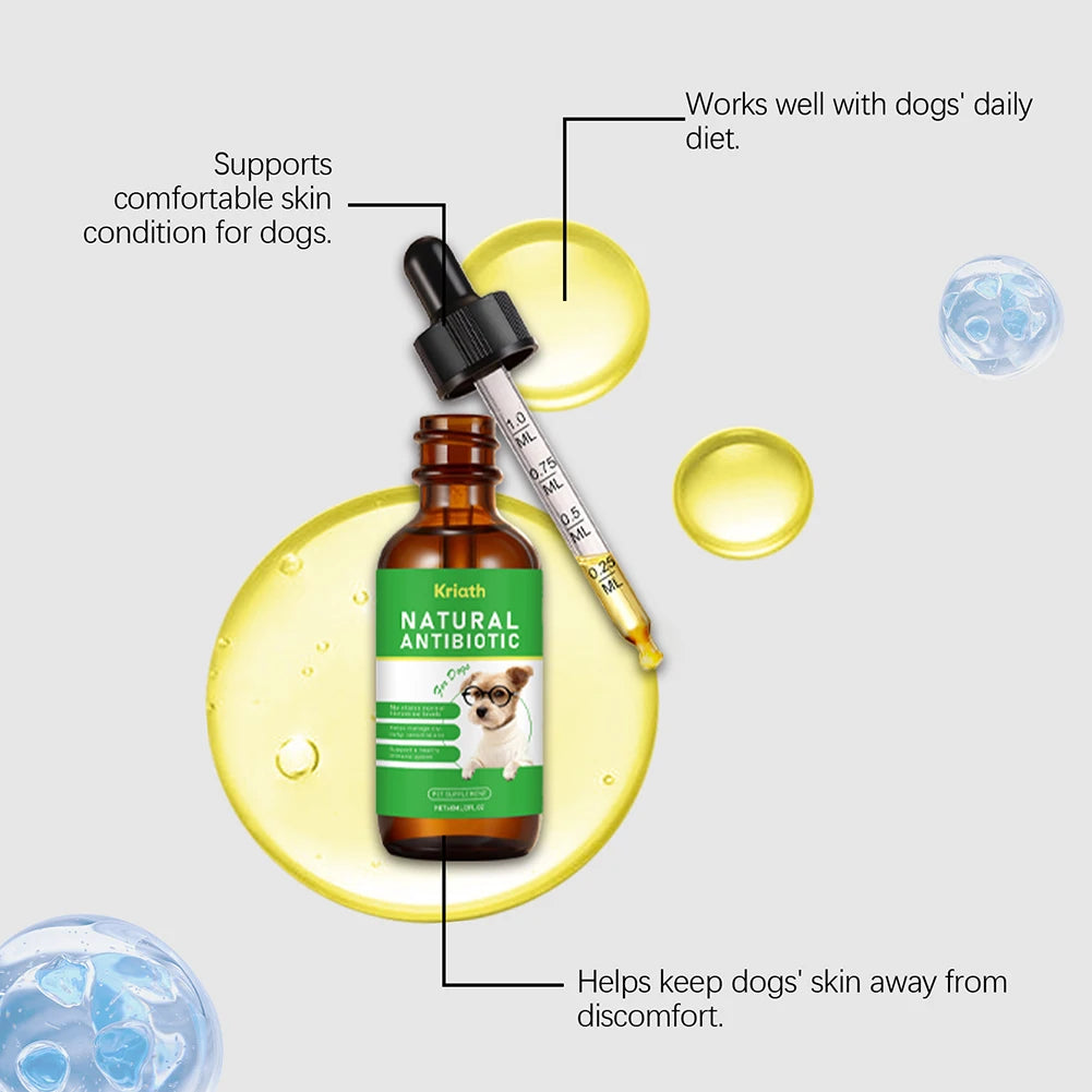 Dog Anxiety Relief Herbal Drops Natural Pet Calming Supplement Digestive Support Gentle Effective Strong Immunity Antibiotics