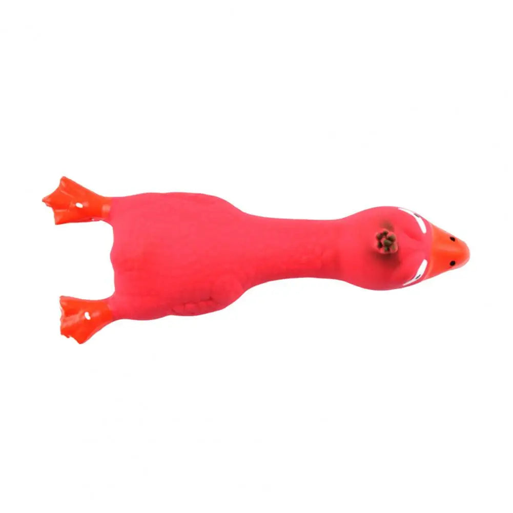 17*6.5cm Latex Chicken Dog Toy With Sound Boredom Relief Teeth Cleaning Molar Bite-Resistant Funny Squeaky Chicken Dog Chew Toy