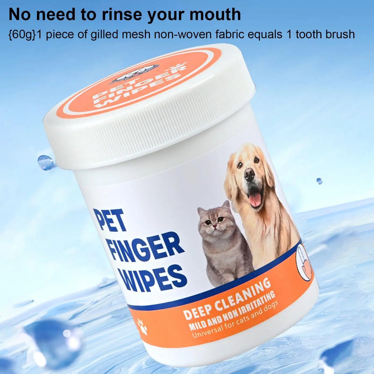 NEW Dog Finger Ear Wipes Soft Finger Cleaning Pads For Dog Ear Safe Plant-Based Cleanser Supplies For Pet Care Grooming Bathing