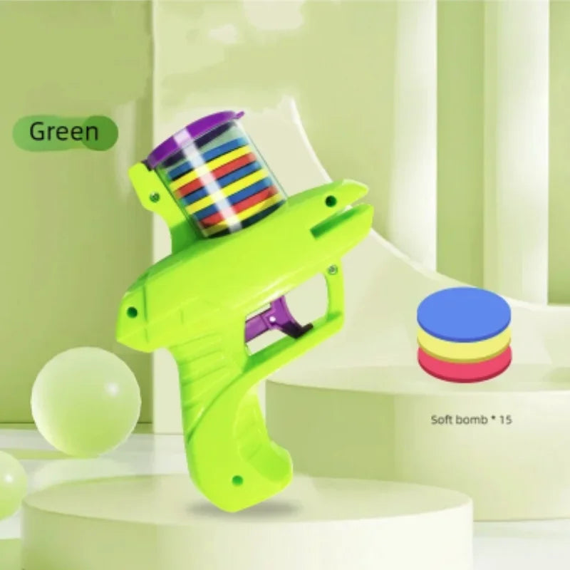Funny Cat Toys Creative Turnip Gun with Reusable Foam Flying Disc Pet Hunting Interactive Toy Dog Cat Pet Supplies