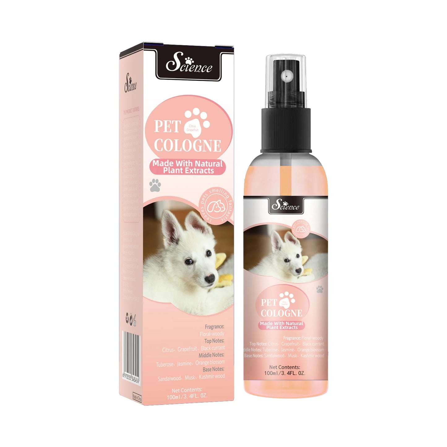 100 Ml Pet Deodorizing Perfume Spray, Cats & Dogs Eliminating Odors Natural Long-Lasting Fragrance ( Lemon, Orange And Lavender)
