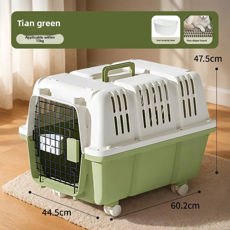 Pet Carrier Hard Plastic Travel Crate for Cats and Small Dogs Ventilated Car Kennel with Sturdy Handle for Outdoor Hiking