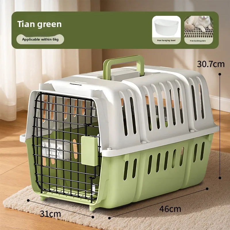 Pet Carrier Hard Plastic Travel Crate for Cats and Small Dogs Ventilated Car Kennel with Sturdy Handle for Outdoor Hiking