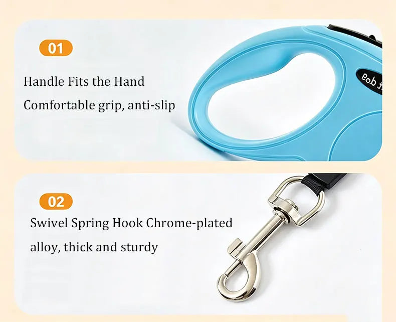 3M/5M Retractable Dog Leash Anti-Burst Dogs Lead for Outdoor Walking One Click Brake Pets Traction Rope for Small Medium Dogs