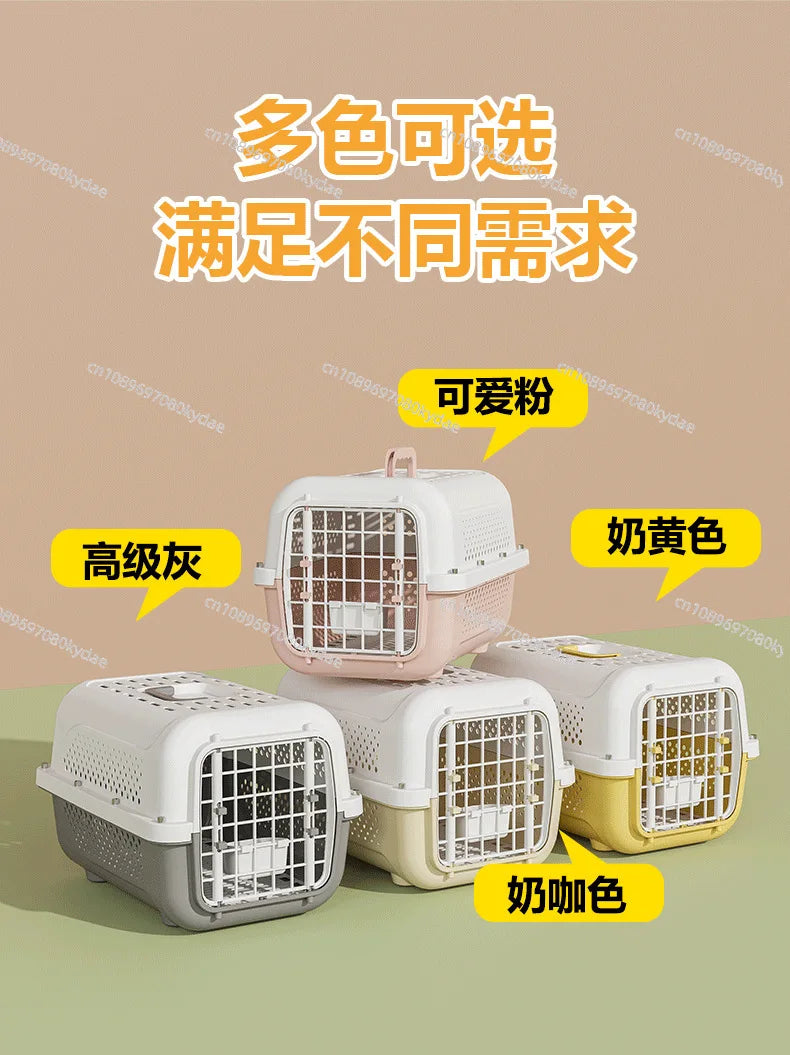 PP Airline Pet Crate Ventilated Travel Carrier Small Cat Dog Transport Box Cabin-Approved Portable Car Flight Kennel