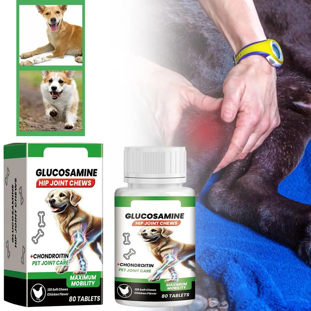80 Tablets Pet Joint Care Soft Chews Supplement Glucosamine Pet Joint Care Chews Chondroitin Supplement For Dogs Joint Support