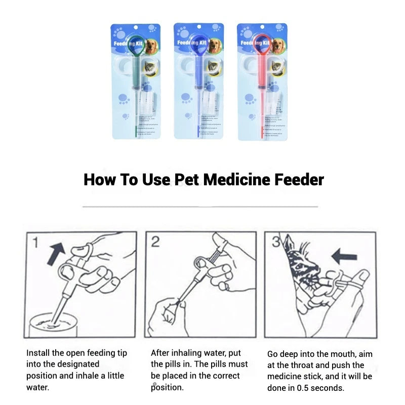 Pet Medicine Feeder for Cats and Dogs Push-type Medicine Feeding Stick Pills Artifact Deworming Needle Syringe