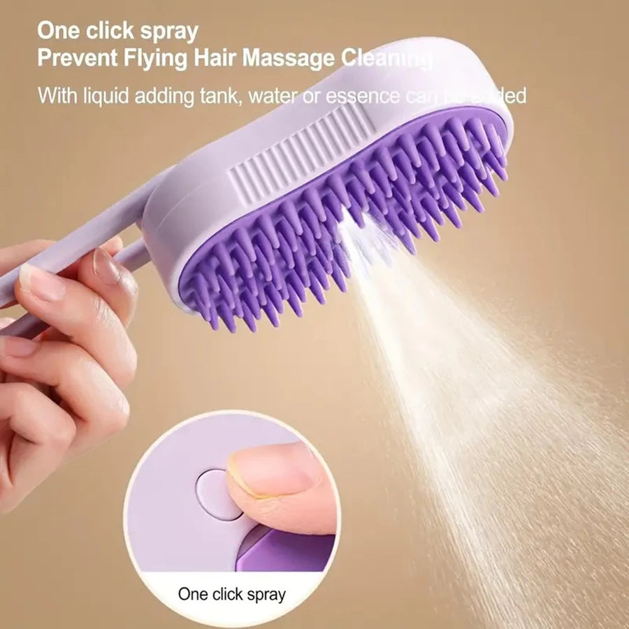 Foldable cat and dog grooming tool with silicone bristles, suitable for both long and short hair