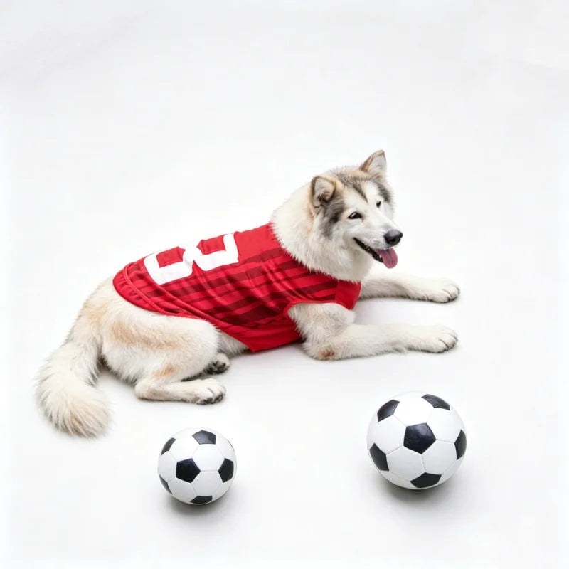 2026 Soccer Cat Dog Football Breathable Mesh Jersey Dog Jersey Thin Cool Summer Pet Clothes T Shirt Puppy Soft Quick Dry Vest