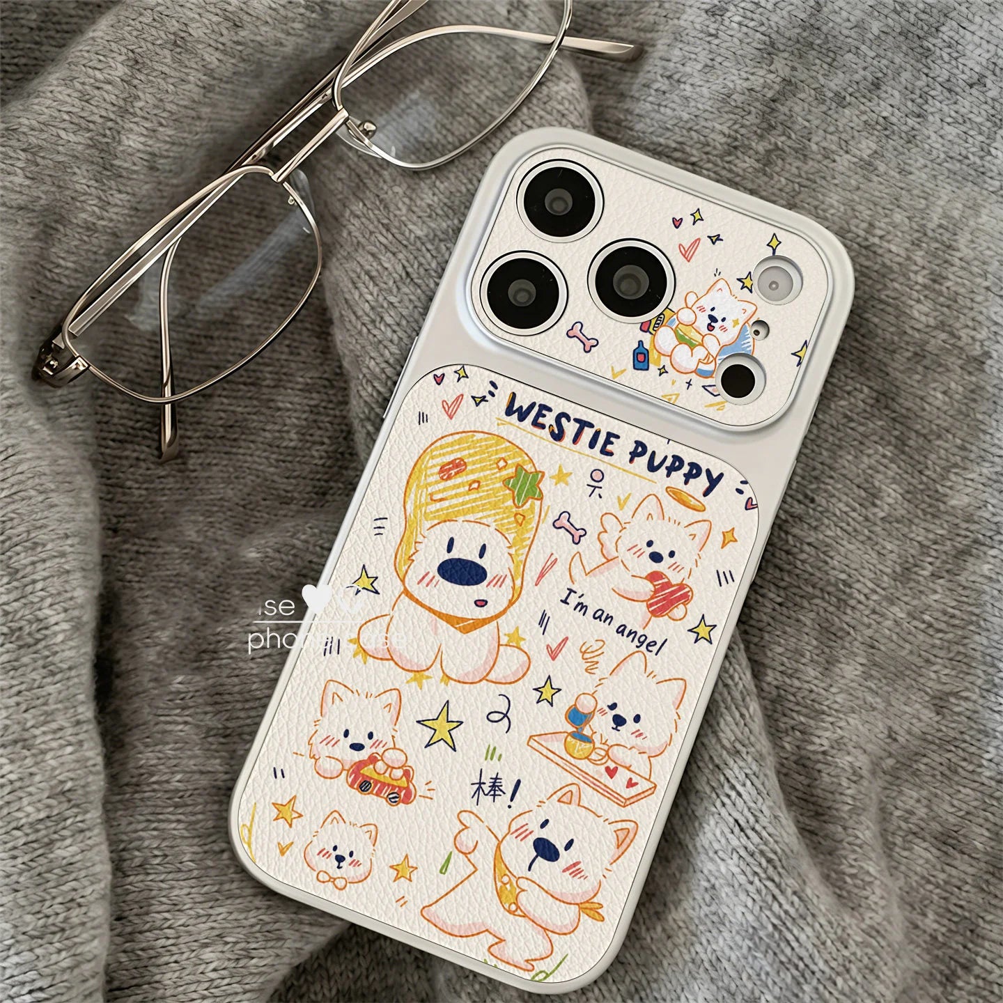 Interesting Well Behaved Cute Line Graffiti Dog Phone Case For iPhone 17 AIR 16 15 14 13 PRO MAX PLUS Dustproof Anti Fall Cover