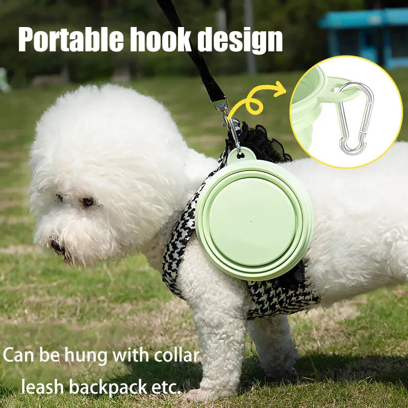 Foldable Silicone Dog Bowl Pet Outdoor Travel Portable Folding Cat Food Water Large Capacity Container Feeding Bowl Pet Supplies