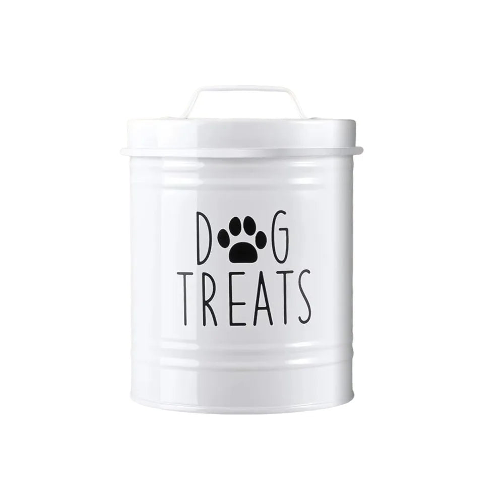 Large Capacity Dog Food Storage Container Airtight with Lids Pet Treat Container Moisture-Proof Metal Dog Treat Jar