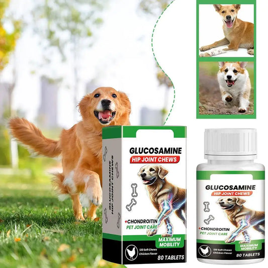 80 Tablets Nutritional Supplement Dog Joint Care Tablets for Mobility Support Nutritional Supplement for Pets
