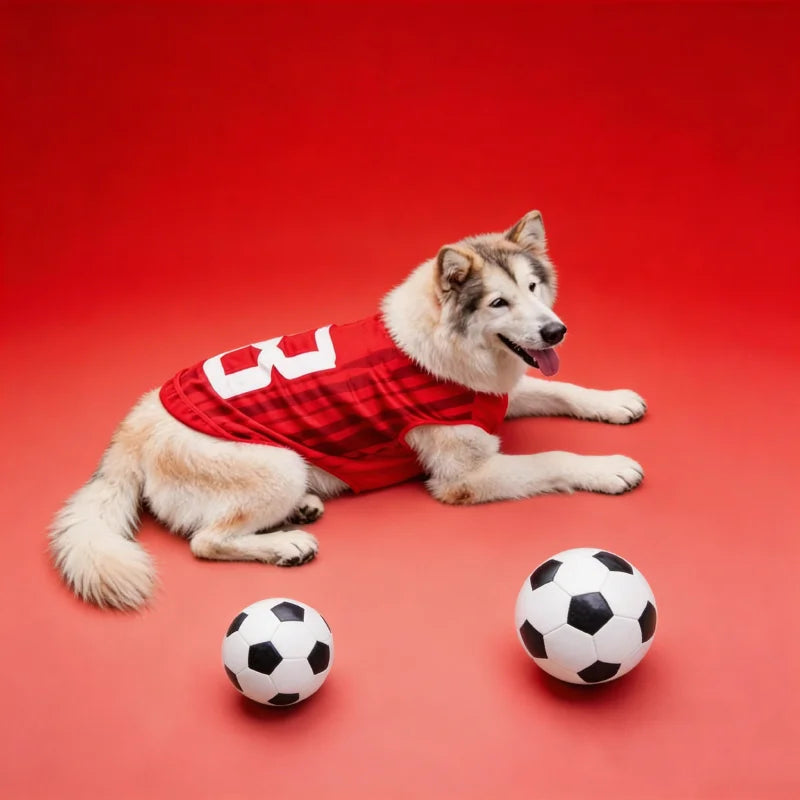 2026 Soccer Cat Dog Football Breathable Mesh Jersey Dog Jersey Thin Cool Summer Pet Clothes T Shirt Puppy Soft Quick Dry Vest
