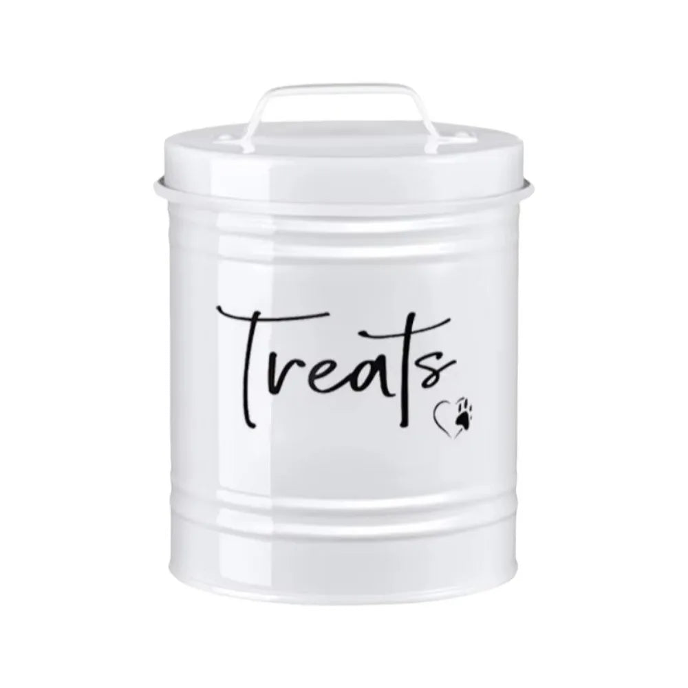 Large Capacity Dog Food Storage Container Airtight with Lids Pet Treat Container Moisture-Proof Metal Dog Treat Jar