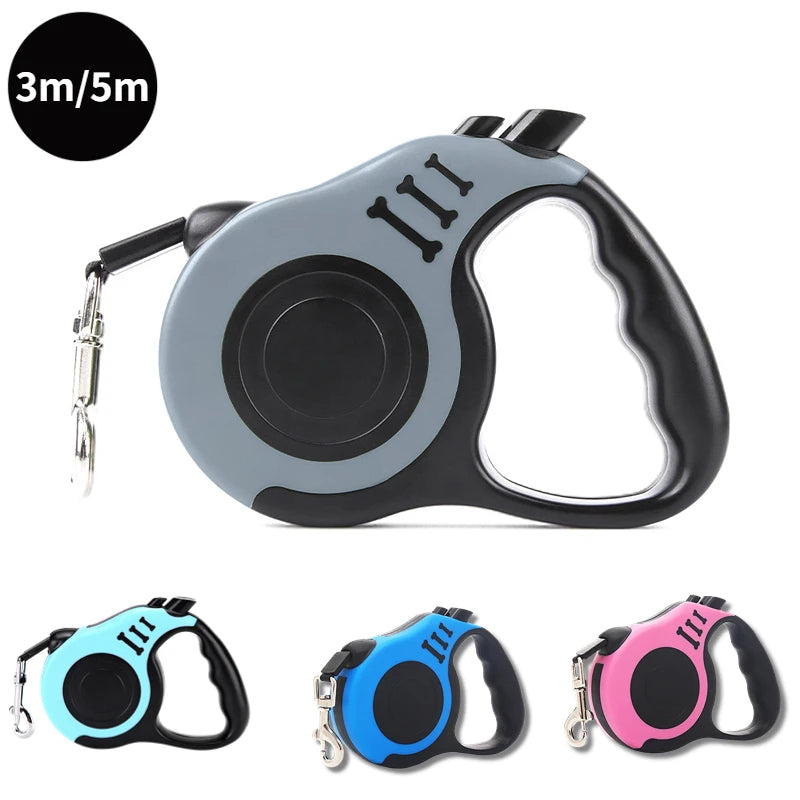 3 /5 M Dog Leash for Small Dogs Cat Automatic Retractable Durable Nylon Lead Puppy Outdoor Travel Walking Hiking Traction Rope