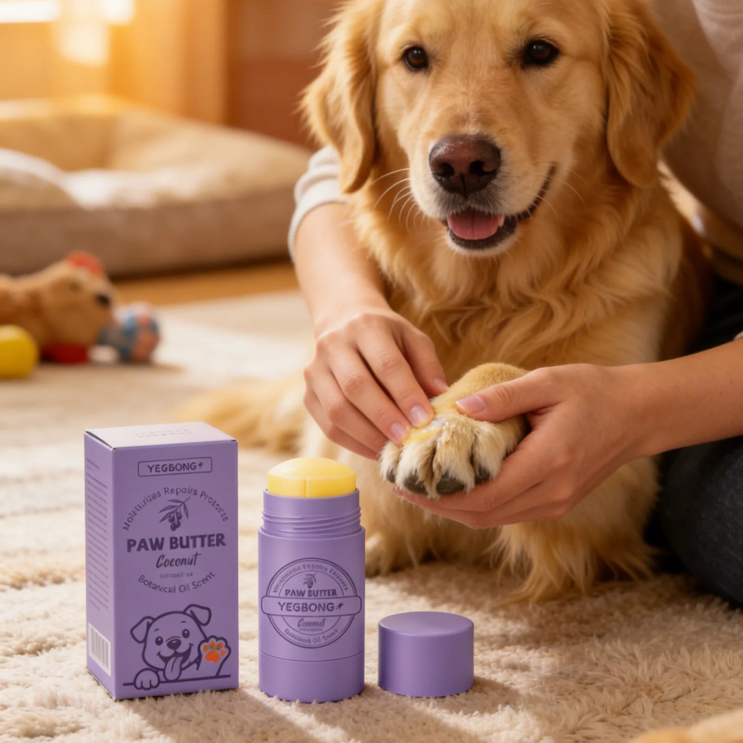 YEGBONG Paw Care Cream for Dogs Deep Moisturizing Improve Drying Not Slipping Coconut Oil Natural Ingredients Pet Paw Balm 30g