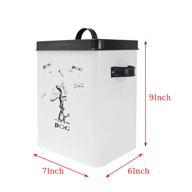 Airtight Metal Dog Food Storage Container with Scoop, Pet Food Bin for Dry Food, Large Capacity Dog Treat Dispenser, Pet Supplie