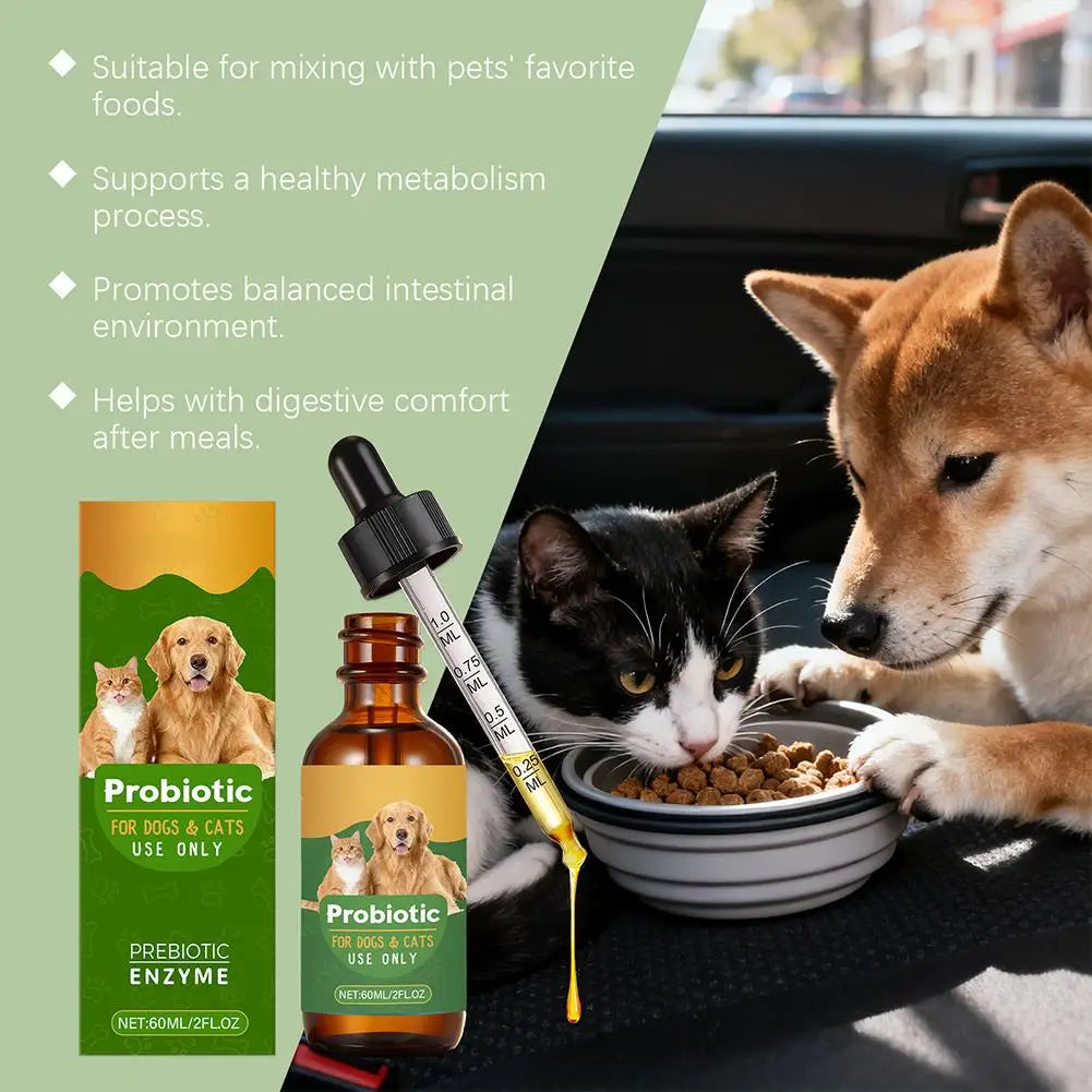 60ML Pet Nutrition Supplement Probiotic Drops Containing Enzymes Used For Pet Digestion And Immune Daily Health Supplement