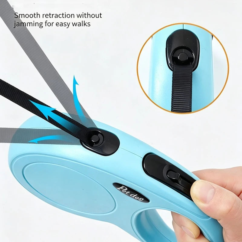 3M/5M Retractable Dog Leash Anti-Burst Dogs Lead for Outdoor Walking One Click Brake Pets Traction Rope for Small Medium Dogs