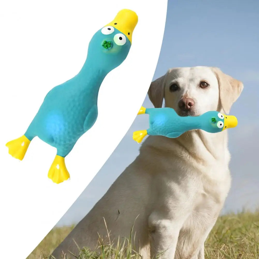 17*6.5cm Latex Chicken Dog Toy With Sound Boredom Relief Teeth Cleaning Molar Bite-Resistant Funny Squeaky Chicken Dog Chew Toy