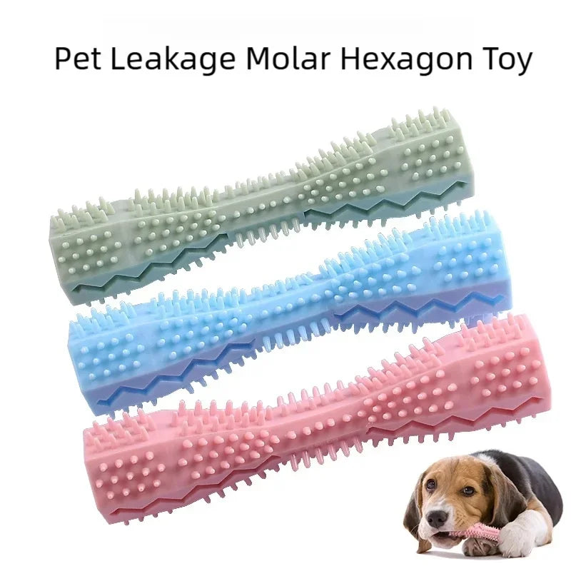 Durable Dog Chew Stick Teething Toy Bite Resistant Leakage Food Dispenser Pet Teeth Cleaning Interactive Dog Training Toy