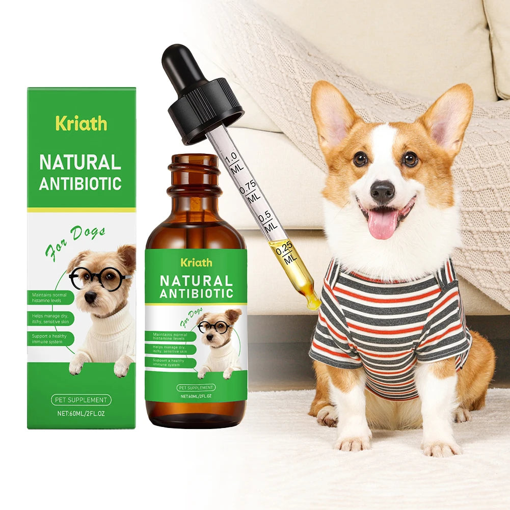 Dog Anxiety Relief Herbal Drops Natural Pet Calming Supplement Digestive Support Gentle Effective Strong Immunity Antibiotics