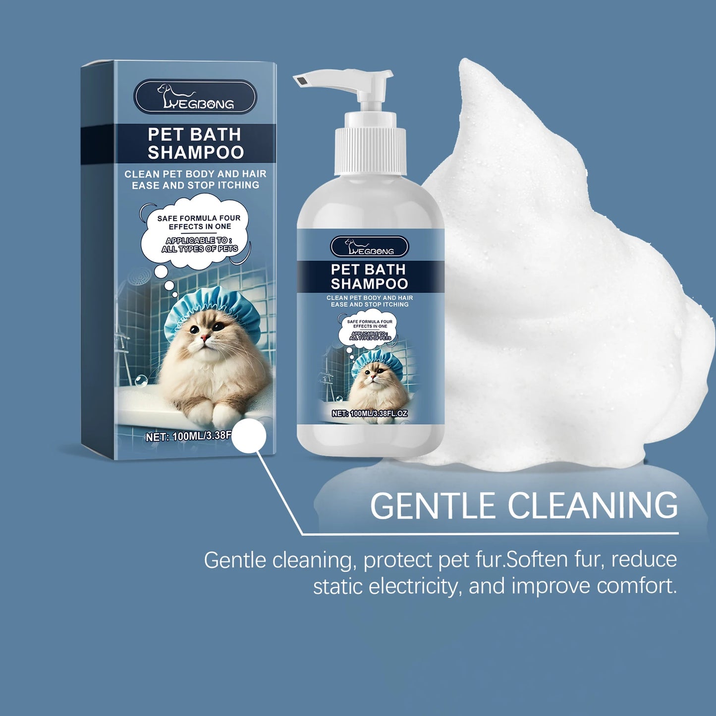 Pet Shampoo for Cats and Dogs, Cleansing, Bathing, Moisturizing, Nourishing, Shower Gel, Gentle Shampoo