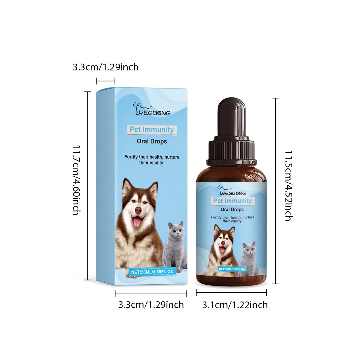 Yegbong Pet Health Drops Cats Dogs Balanced Nutrition Enhance Puppy Kitten Disease Immunity Multi Vitamin Pet Health Supplements