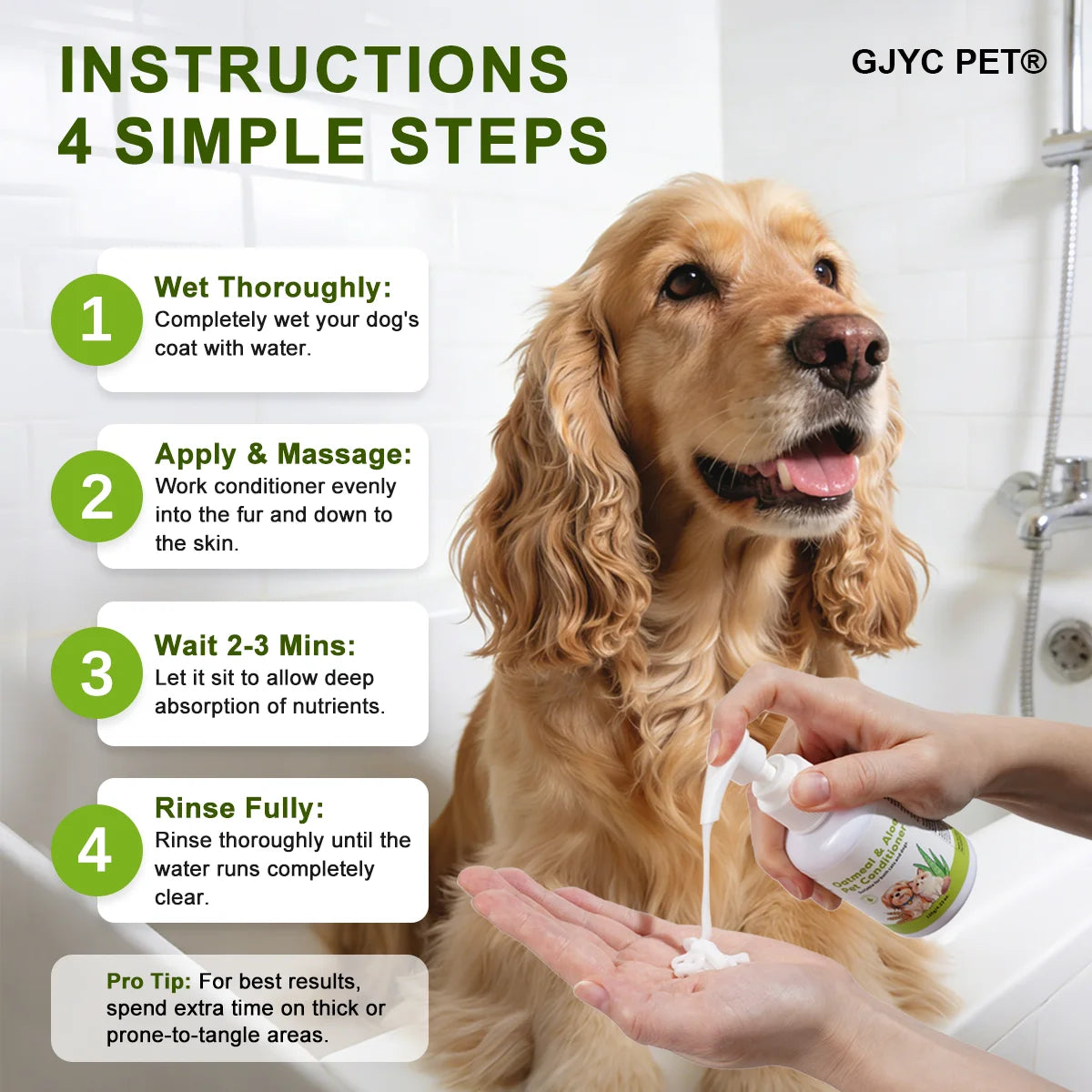 Pet Conditioner For Dog Cat Sensitive Skin Natural Oatmeal Aloe Detangling Hydrating Formula Soft Shiny Coat Long Lasting Scent