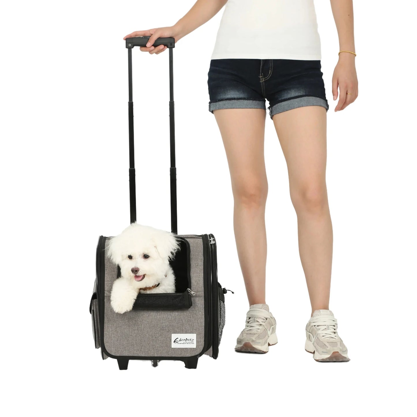 Large Pet Trolley Stroller Foldable Multifunctional Transport Airline Approved Dog Cat Carrier Backpack On Wheels