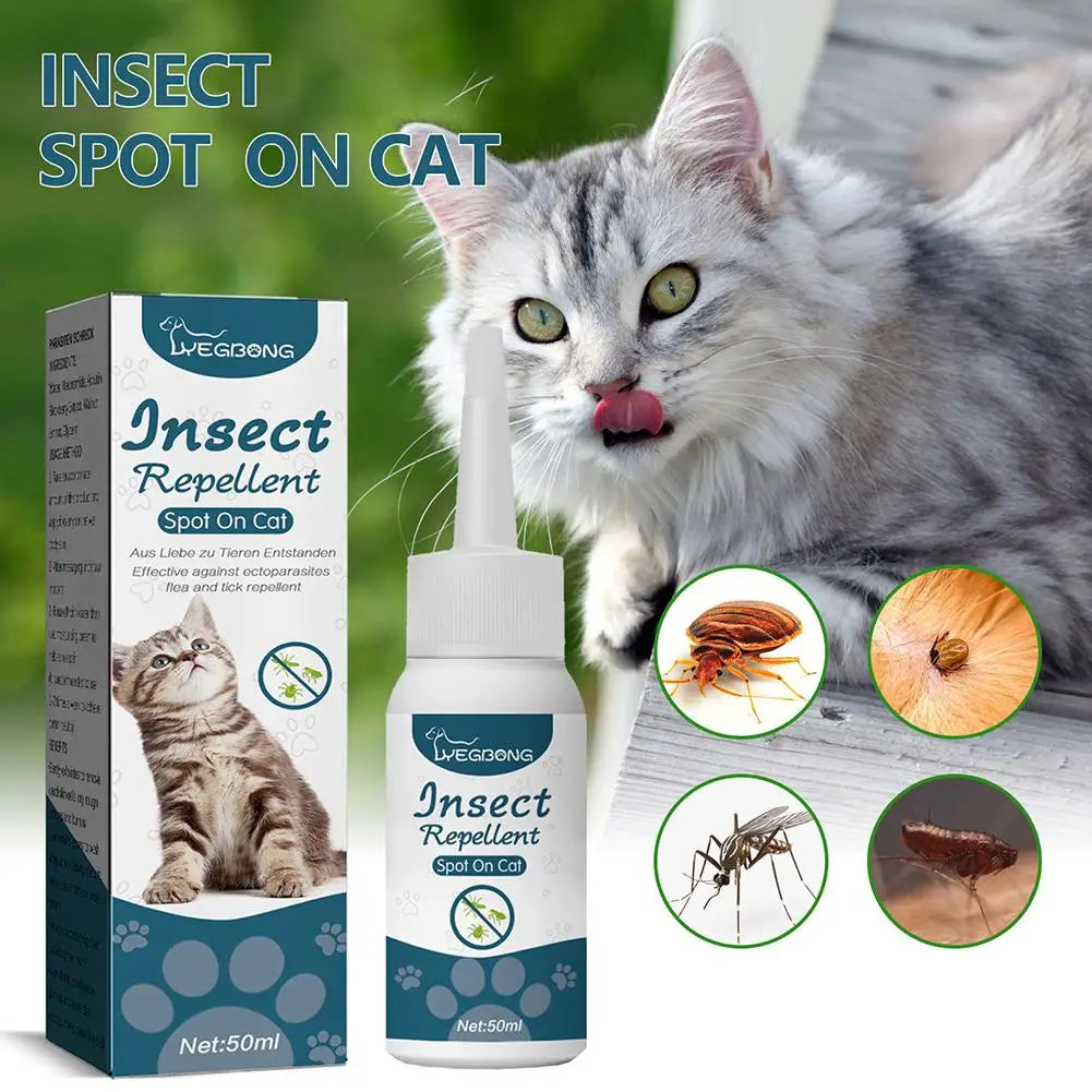 1pcs Pet Flea Killer Drops Anti Fleas Cats Ticks Lice Mite Removal Relieve Itching Dogs Ringworm Treatment Pet Insect Removal
