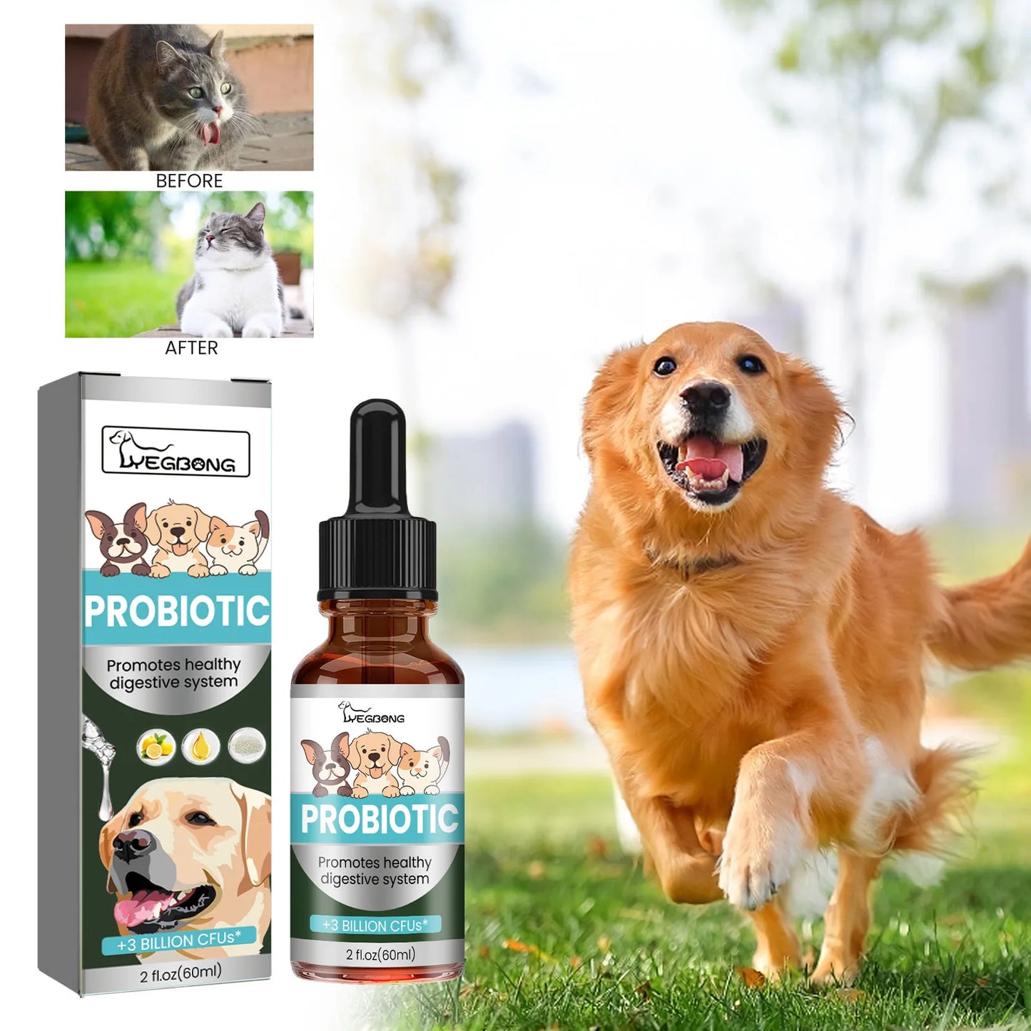 Pet Health Supplements Multi Vitamin Enhance Physical Fitness Protect Dogs Cats Stomach Oral Care Bad Breath Removal Pet Drops