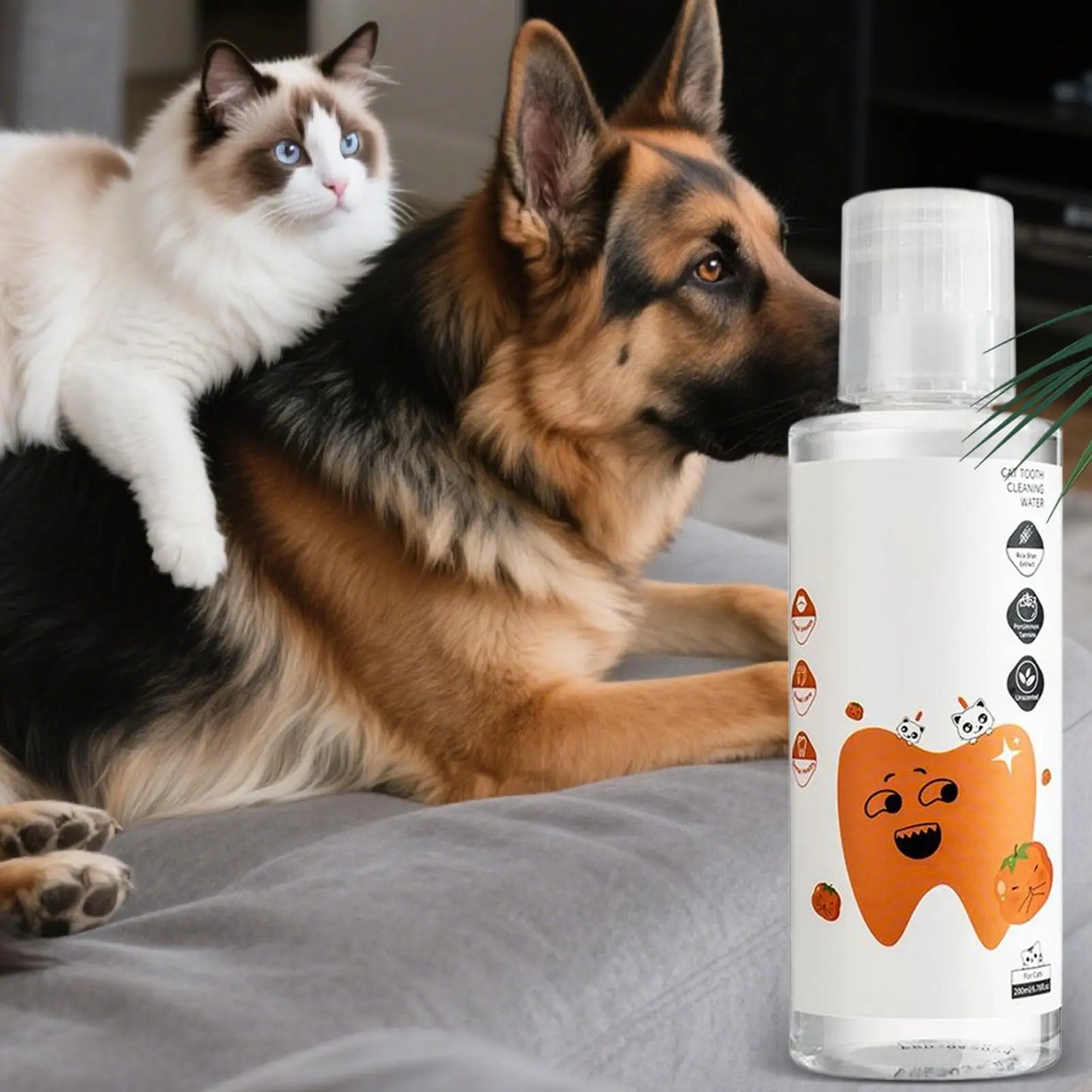 200ml Dog Dental Water Additive Teeth Care Solution Plaque Tartar Remover for Dog Cat Teeth Cleaning Care Natural Breath Remover