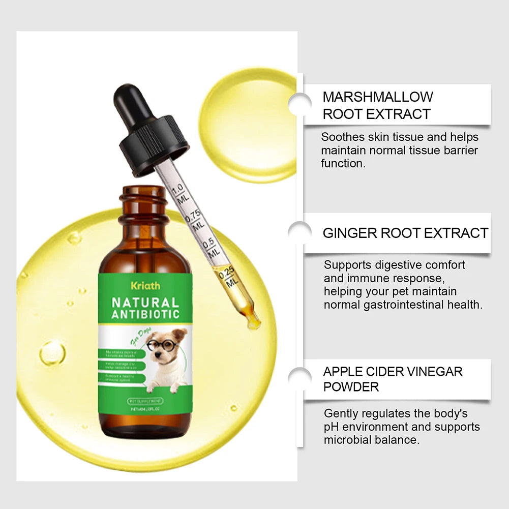 Dog Anxiety Relief Herbal Drops Natural Pet Calming Supplement Digestive Support Gentle Effective Strong Immunity Antibiotics