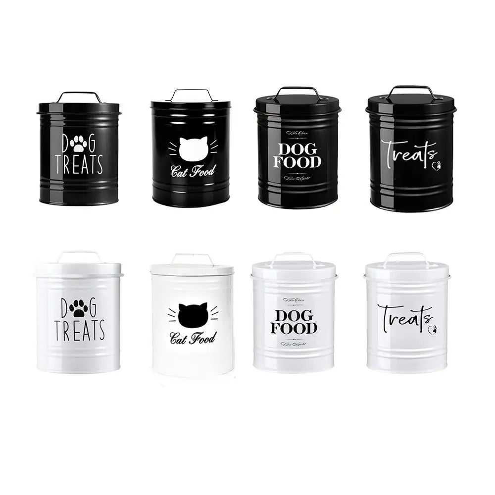 Large Capacity Dog Food Storage Container Airtight with Lids Pet Treat Container Moisture-Proof Metal Dog Treat Jar
