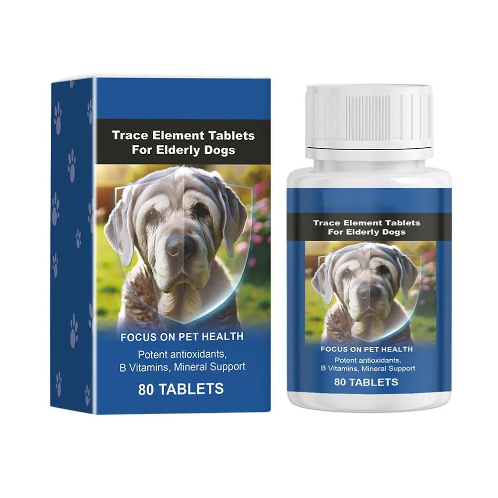 Trace Tablets For Elderly Dogs 80 Tablets Potent Antioxidants Mineral Joint Health Immune System Wellness Supplement