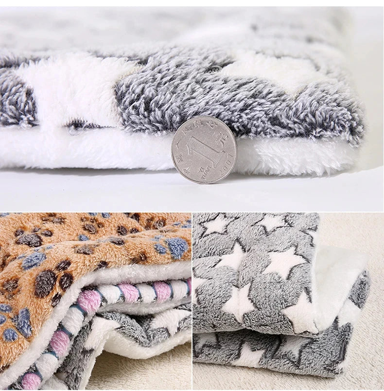 Flannel Pet Sleeping Mat Dog Bed Cat Litter Puppy Bed Dog Sofa Lovely Mattress Cushion for Small Large Dog Blanket For Winter