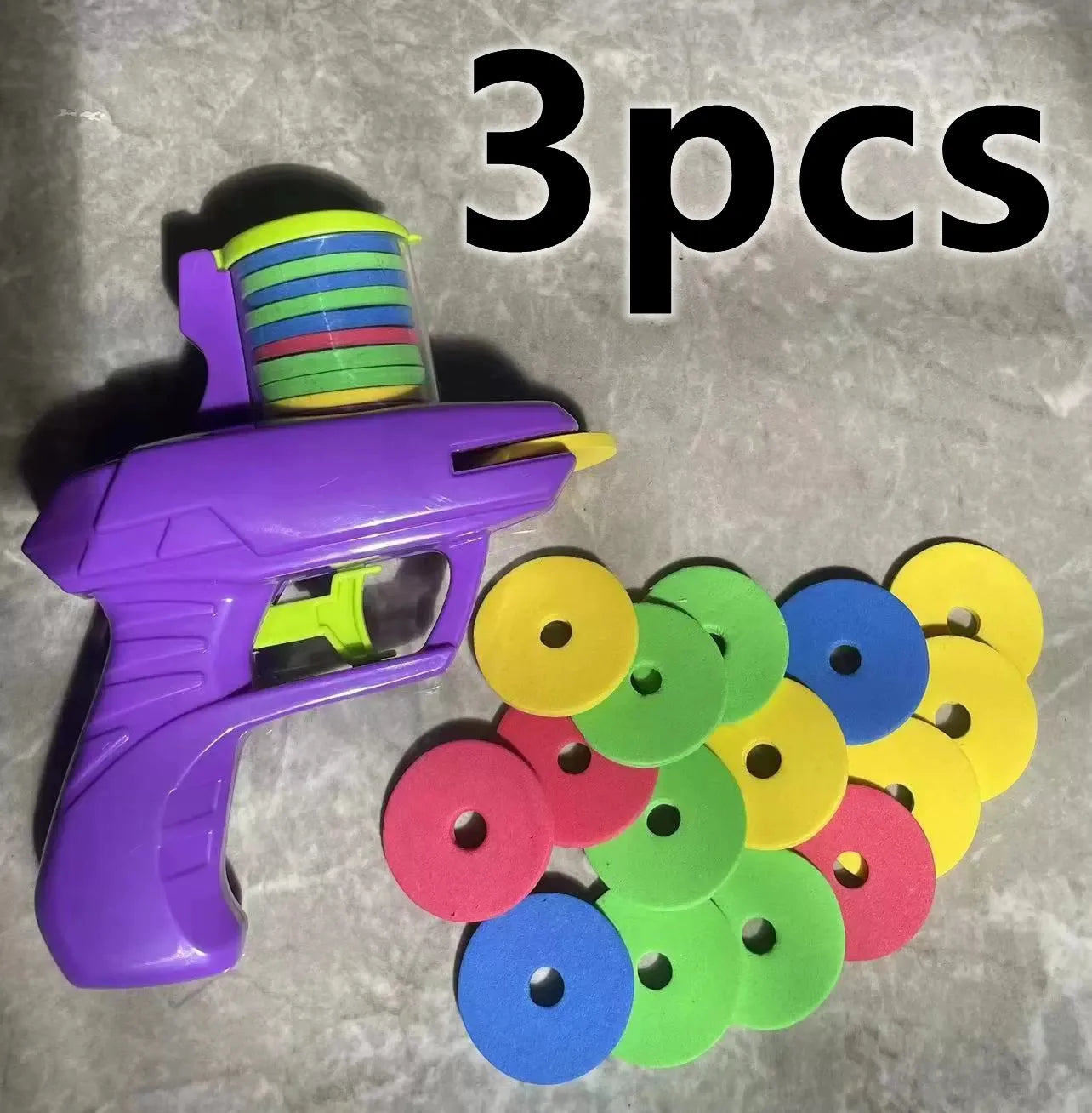 Kids Outdoor Game Foam Disc Gun Toy Flying Disc Shooting Launcher Gun Double Parent-child Interactive Children Toy
