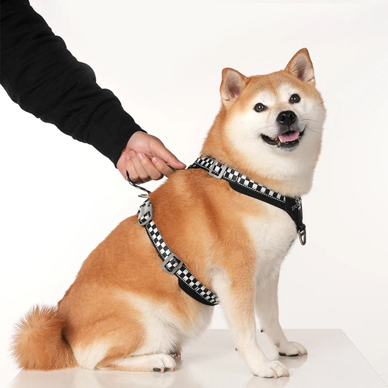 Escape Proof Dog Harness Soft Padded Full Body Pet Harness Reflective Adjustable No Pull Vest with Lift Handle and Leash Clip
