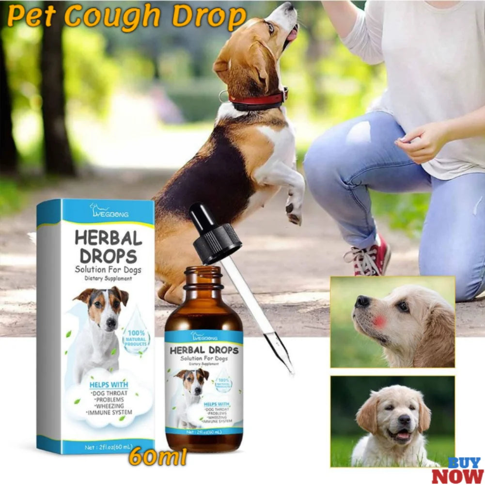 Dog Cough Drop Wet Medicine Sore Throat Soother Sneezing Cough Relief Anti Inflammation Itching Relief Natural Pet Cough Liquid