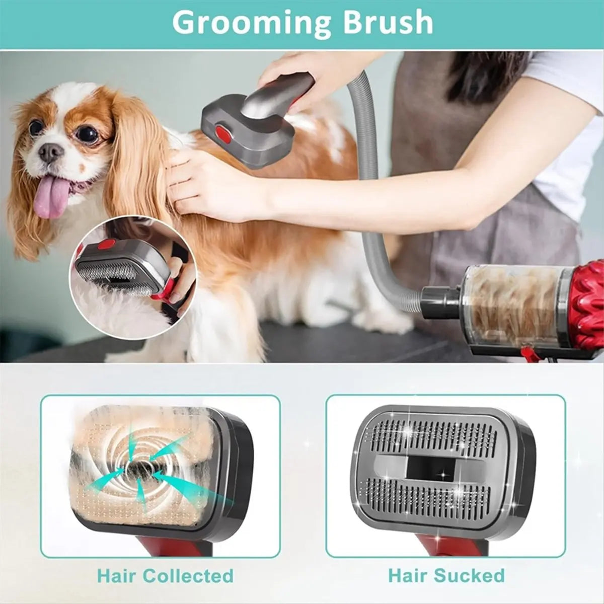 AB52 Pet Dog Grooming Kit for Vacuum V7 V8 V10 V11 V12 V15,Dog Grooming Brush Attachment,Dog Hair Groomer Tools