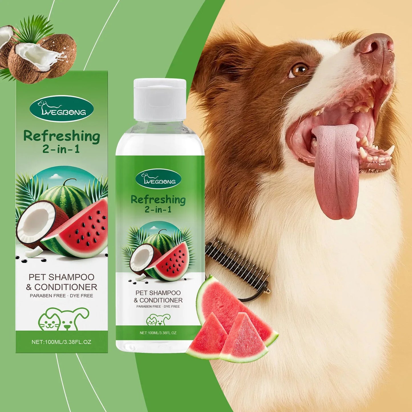 YEGBONG Refreshing 2-In-1 Pet Shampoo And Conditioner Itch Skin Moisturizing Dirt Odor Removal  Conditioner Dog Shower Gel