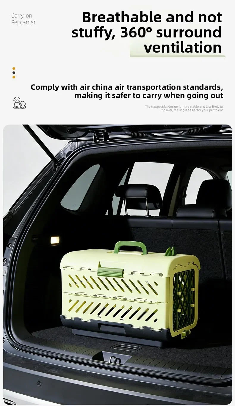 Foldable Large Pet Airline Carrier Portable Travel Kennel Cat Dog Cage Dog Accessories Foldable Cat Carrier Pet Carrier Luxury