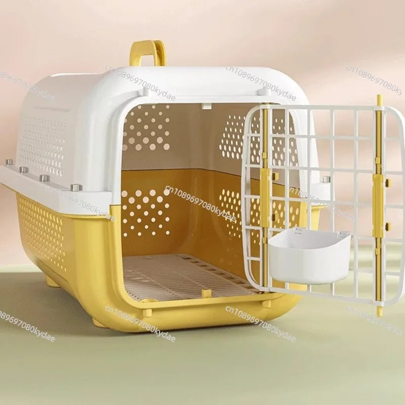 PP Airline Pet Crate Ventilated Travel Carrier Small Cat Dog Transport Box Cabin-Approved Portable Car Flight Kennel