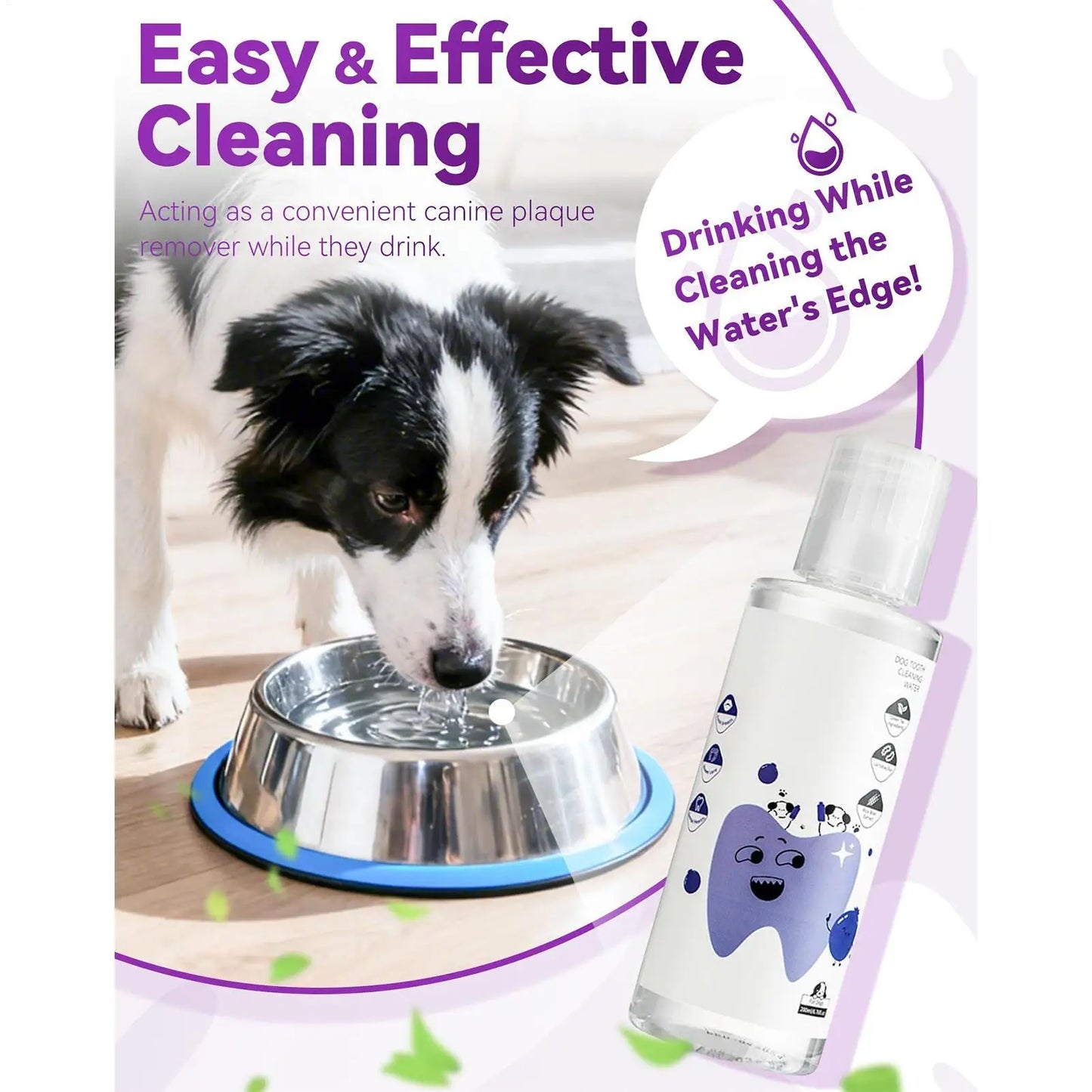 200ml Dog Dental Water Additive Teeth Care Solution Plaque Tartar Remover for Dog Cat Teeth Cleaning Care Natural Breath Remover
